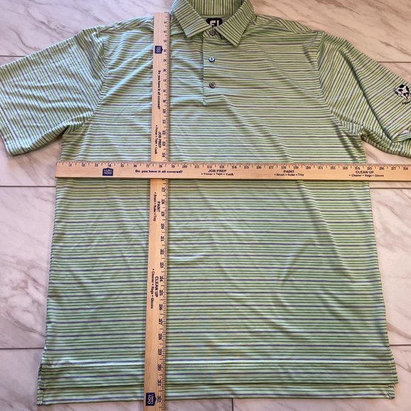 FootJoy Performance Golf Polo Green Gray Stripe Udder Course Stonewall XL - Picture 6 of 6